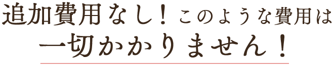 追加費用なし